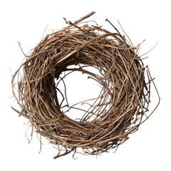 Empty Birds Nest on transparent background 