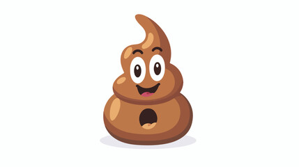 Cute Poo Vector. Flat Character Emoji s. Cartoon Masc