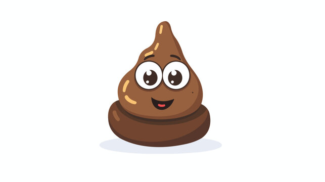 Cute Poo Vector. Flat Character Emoji s. Cartoon Masc
