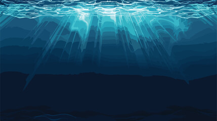 Dark blue ocean surface seen from underwater. Abstrac - obrazy, fototapety, plakaty