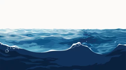 Deurstickers Dark blue ocean surface seen from underwater Flat vector © Megan