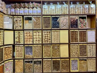 Tasikmalaya, Indonesia - August 27, 2023: Display of Indonesian Traditional Snack or small gifts or oleh-oleh cemilan like chips, wafer and cookies