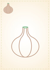 blank coloring page garlic greens fruits vegetables color layout illustration