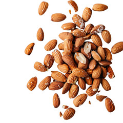 Salted almonds on a transparent background 