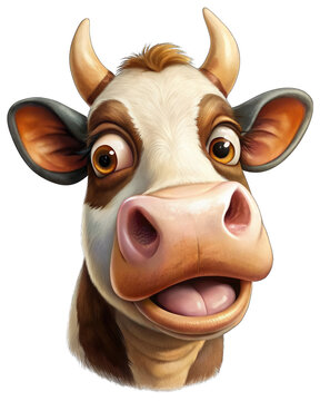 recommend clip art: head of black white cow in cartoon