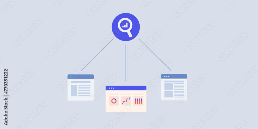 Poster business intelligence software application tracking website data, online traffic, user interaction a