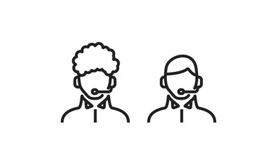Customer service outline icon vector collection