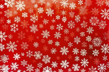 Snowflakes on a red background,  Christmas and New Year background