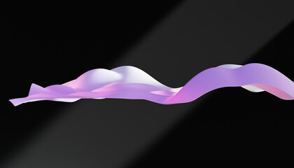 Cloth fabric gradient waves abstract background. Iridescent glass wavy surface. Liquid surface, ripples, reflections. 3d render illustration.