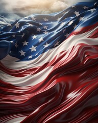 United States of America flag background, realistic, ripples
