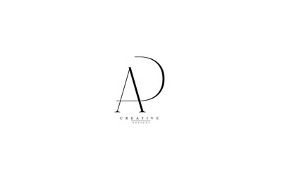 Alphabet letters Initials Monogram logo AD DA A  D