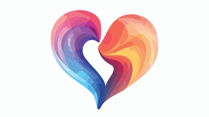 Illustration of graphic abstract love gradient logo d