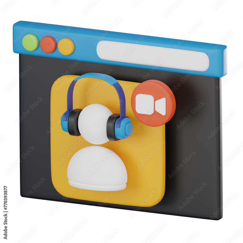 Poster digital discourse, 3d icon of online discussion forum and virtual meeting space. 3d render
