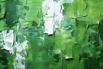 Abstract background: green paint on the wall of an old house