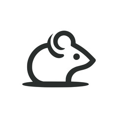 cute mouse animal logo vector illustration template design