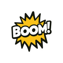boom text effect comic sticker t shirt vector illustration template design