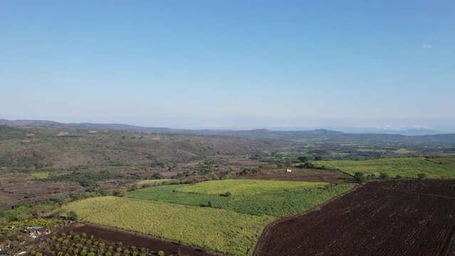 Plowed land and agriculture in Tepic, Nayarit, Mexico