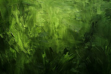 Abstract green background,  Texture of oil paint on canvas,  Close-up - obrazy, fototapety, plakaty