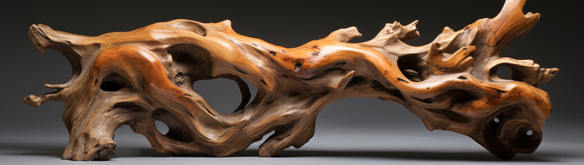 Knotted wood on an ancient driftwood piece smoothed by ocean waves.