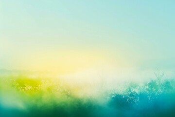 Foggy meadow in the morning,  Abstract nature background