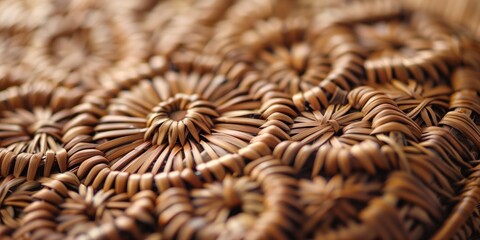 Artisan Crafted Rattan Texture: Detailed Handmade Weave Design