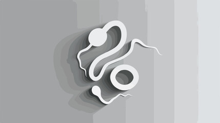 Sperms sign. Paper style icon with shadow on gray.  F