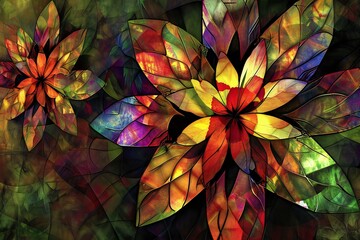 Macro closeup of fractal flower, digital artwork for creative graphic design