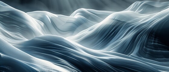 The sensation of falling, with lines and shapes that cascade and tumble through space, 3D render