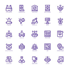 Artificial Intelligence icon pack for your website, mobile, presentation, and logo design. Artificial Intelligence icon basic line gradient design. Vector graphics illustration and editable stroke.