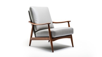 Obraz premium Isolated mid-century lounge chair, relaxation chair