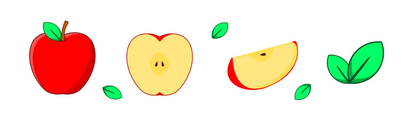 apple vector icon set