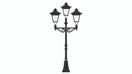 Fototapeta na wymiar Street light silhouette. Street lamp icon. Flat Flat