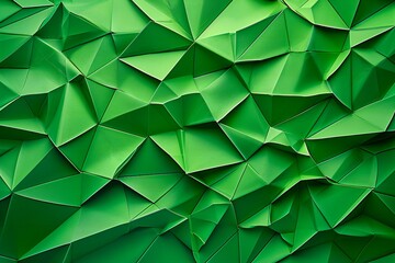 Fototapeta na wymiar Abstract geometric background of green triangles