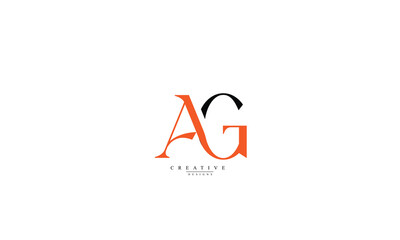 Alphabet letters Initials Monogram logo AG GA A G