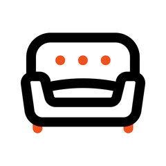 sofa outline color icon