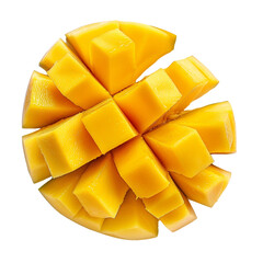 Sliced mango isolated on transparent background 