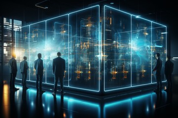 Smart warehouse management system using augmented reality technology to identify package picking and delivery . Future concept of supply chain and logistic busines