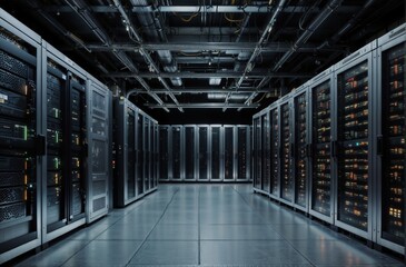 Fototapeta premium Data center interior, server hall, servers