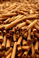 a power of cinnamon stick close-up view.