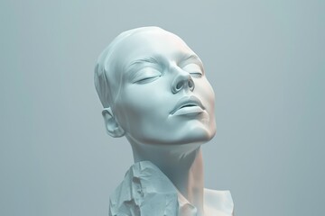 Fototapeta premium A woman's face is shown in a white sculpture