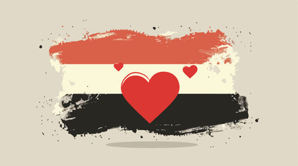 The national flag of Yemen love icon isolated on crea