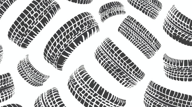 Tire prints vector illustration Flat vector isolated