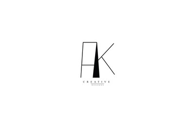 Alphabet letters Initials Monogram logo AK KA A K