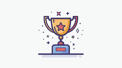 Trophy Flat Vector Icon Design  Flat vector isolated