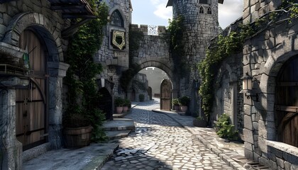 Fototapeta na wymiar Gate in the old medieval city