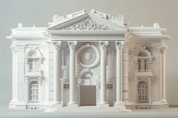 Obraz premium A large building with columns and a sky background