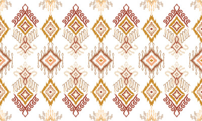 Hand draw Beautiful Ikat paisley embroidery.geometric ethnic oriental seamless pattern traditional.great for textiles, banners, wallpapers, wrapping vector.