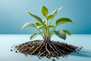 a new young plant sprouts from the ground