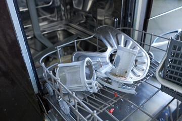 Broken dishwasher. Spare parts for dishwashers. 