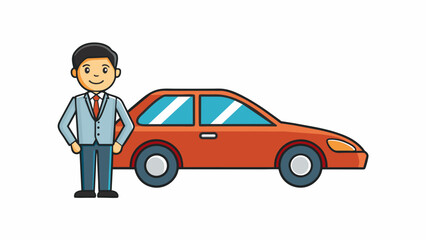 car businessman silhouette vector illustration